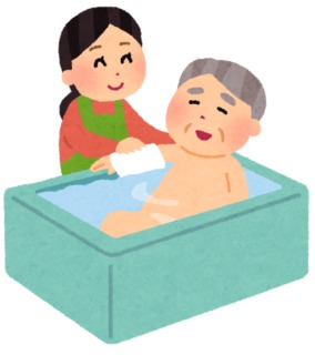 入浴介助を行う介護職員